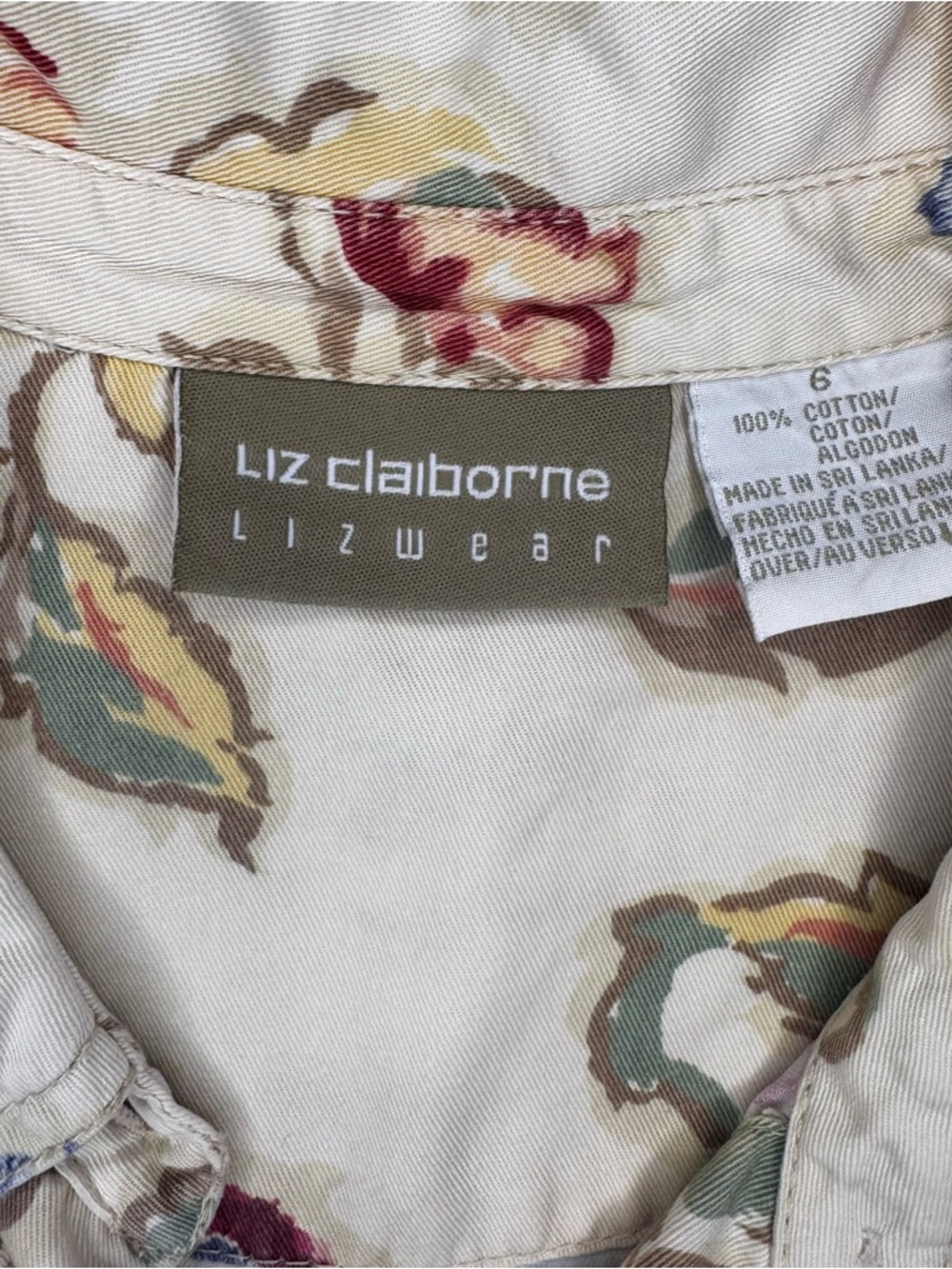 Vintage 90s Floral Button Up Blouse Cottagecore Liz Claiborne - Picture 6 of 9